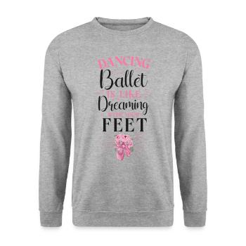 Ballet Dancer Dance Girl Ballerina - Unisex Sweatshirt - salt & pepper - Front - Alina (178cm) & Michal (187cm)