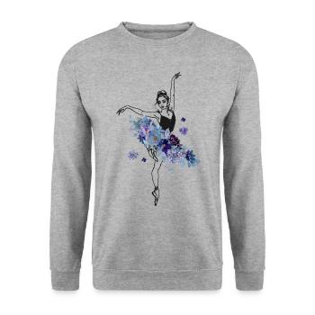 Ballet Danseuse Danse Ballerine - Sweat-shirt Unisexe - gris chiné - Devant - Alina (178cm) & Michal (187cm)