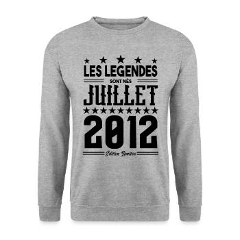 cadeau d'anniversaire Juillet 2012. Cadeau juillet - Sweat-shirt Unisexe - gris chiné - Devant - Alina (178cm) & Michal (187cm)