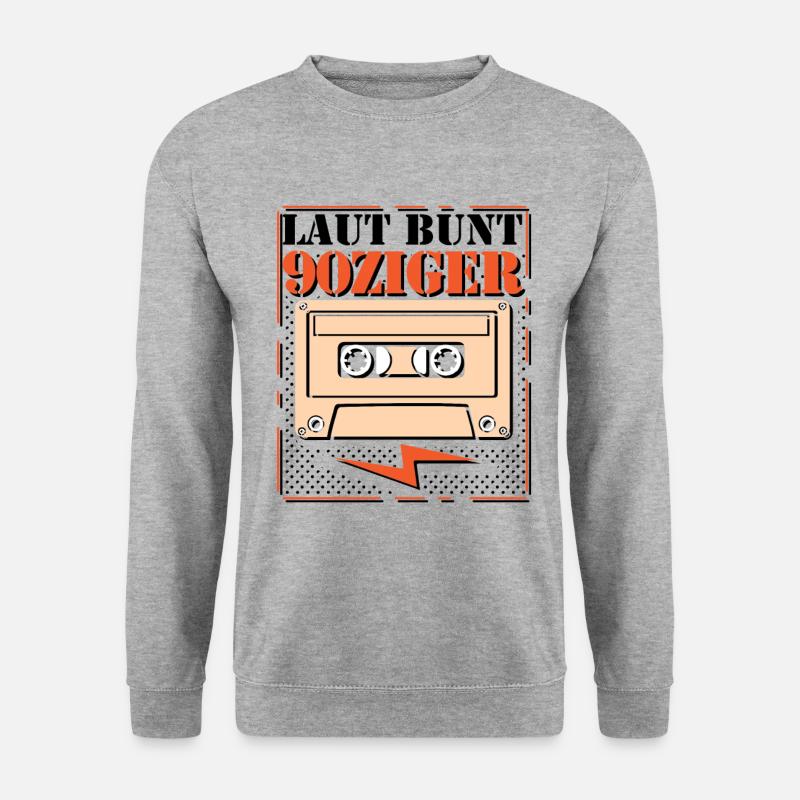Laut Bunt 90ziger - Unisex Pullover - Weißgrau meliert