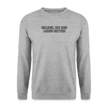 Feuerwehr - Helden, die das Leben retten - Unisex Pullover - Weißgrau meliert - Vorne - Alina (178cm) & Michal (187cm)