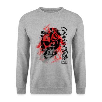 Criminal Ink tattooed tattoo ink - Unisex Pullover - Weißgrau meliert - Vorne - Alina (178cm) & Michal (187cm)