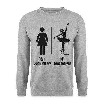 Ballet Dancer Dance Girl Ballerina - Unisex Sweatshirt - salt & pepper - Front - Alina (178cm) & Michal (187cm)