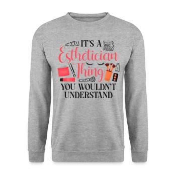 Cute Licensed Esthetician Skincare - Unisex Pullover - Weißgrau meliert - Vorne - Alina (178cm) & Michal (187cm)