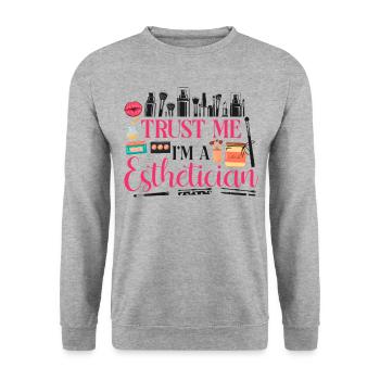 Cute Licensed Esthetician Skincare - Unisex Pullover - Weißgrau meliert - Vorne - Alina (178cm) & Michal (187cm)
