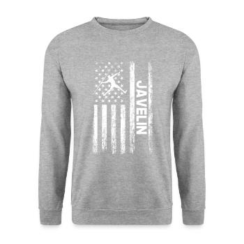 Javelin throwing American flag - Unisex Sweatshirt - salt & pepper - Front - Alina (178cm) & Michal (187cm)