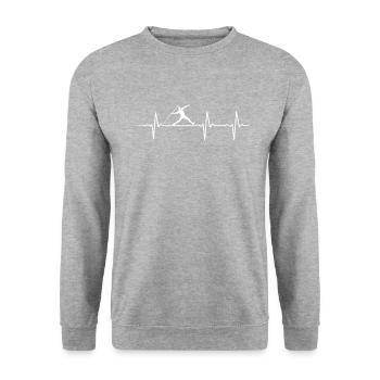 Lancer du javelot Hearbeat - Sweat-shirt Unisexe - gris chiné - Devant - Alina (178cm) & Michal (187cm)
