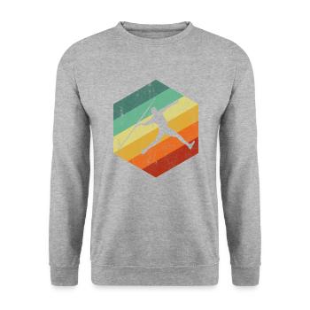 Lancer de javelot vintage - Sweat-shirt Unisexe - gris chiné - Devant - Alina (178cm) & Michal (187cm)