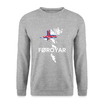 Faroe Islands, Flag Faroe Islands - Unisex Sweatshirt - salt & pepper - Front - Alina (178cm) & Michal (187cm)