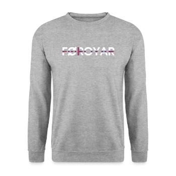 Faroe Islands, Flag Faroe Islands - Unisex Sweatshirt - salt & pepper - Front - Alina (178cm) & Michal (187cm)