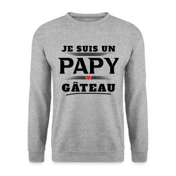 Homme Un Papy Gâteau Pâtisserie Humour Cadeau Noël - Sweat-shirt Unisexe - gris chiné - Devant - Alina (178cm) & Michal (187cm)