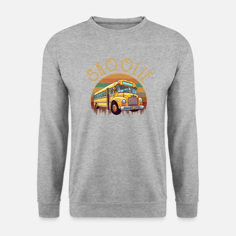 skoolie Converted School Bus - Unisex Pullover - Weißgrau meliert