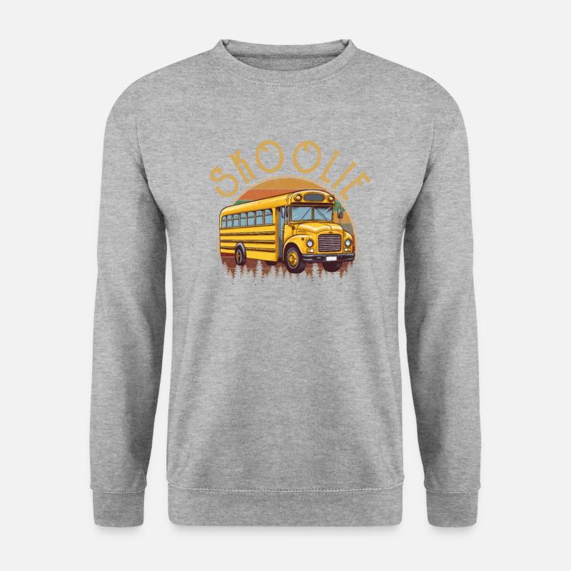 skoolie Converted School Bus - Unisex Pullover - Weißgrau meliert