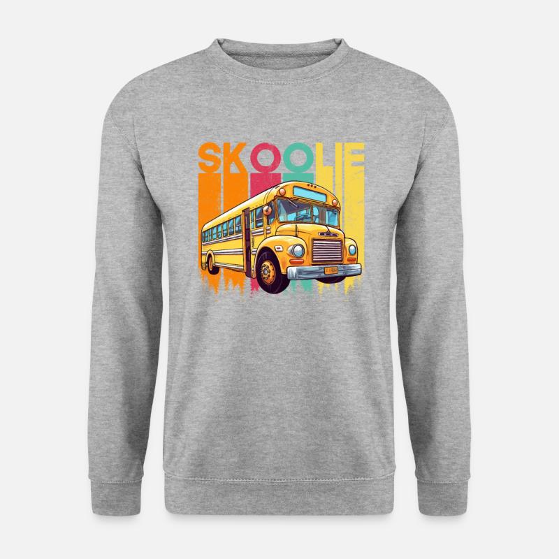 skoolie Converted School Bus - Unisex Pullover - Weißgrau meliert