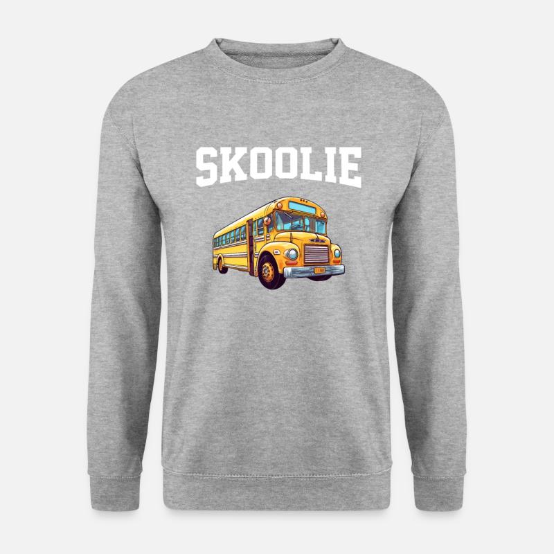 skoolie Converted School Bus - Unisex Pullover - Weißgrau meliert