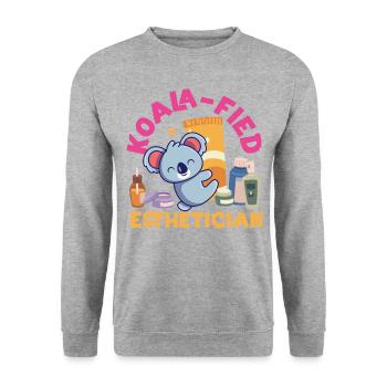 Cute Licensed Esthetician Skincare - Unisex Pullover - Weißgrau meliert - Vorne - Alina (178cm) & Michal (187cm)