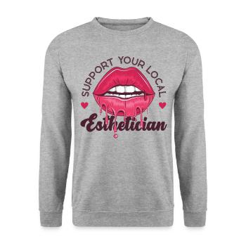 Cute Licensed Esthetician Skincare - Unisex Pullover - Weißgrau meliert - Vorne - Alina (178cm) & Michal (187cm)