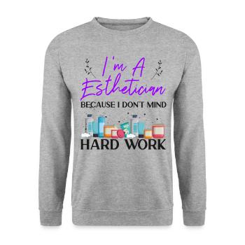 Cute Licensed Esthetician Skincare - Unisex Pullover - Weißgrau meliert - Vorne - Alina (178cm) & Michal (187cm)