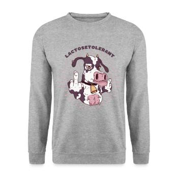 Lactose Tolerant Milk Lover Milk Ice Cream Cheese - Unisex Sweatshirt - salt & pepper - Front - Alina (178cm) & Michal (187cm)