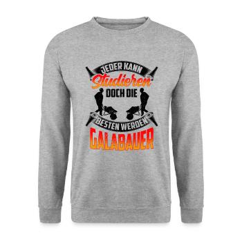 Besten werden Galabauer Gärtner Landschaftsbauer - Unisex Pullover - Weißgrau meliert - Vorne - Alina (178cm) & Michal (187cm)