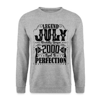 July 2000. Birthday gift July 2000. - Unisex Sweatshirt - salt & pepper - Front - Alina (178cm) & Michal (187cm)