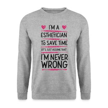 Cute Licensed Esthetician Skincare - Unisex Pullover - Weißgrau meliert - Vorne - Alina (178cm) & Michal (187cm)