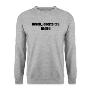 Feuerwehr - Bereit, jederzeit zu helfen - Unisex Pullover - Weißgrau meliert - Vorne - Alina (178cm) & Michal (187cm)