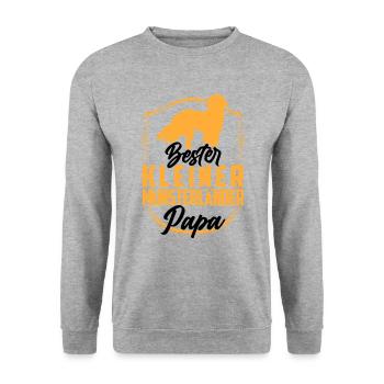 Bester Kleiner Münsterländer Papa - Unisex Pullover - Weißgrau meliert - Vorne - Alina (178cm) & Michal (187cm)