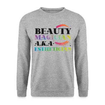 Soins de la peau d’esthéticienne agréée mignonne - Sweat-shirt Unisexe - gris chiné - Devant - Alina (178cm) & Michal (187cm)