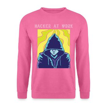 Hacker au travail - Sweat-shirt Unisexe - rose - Devant