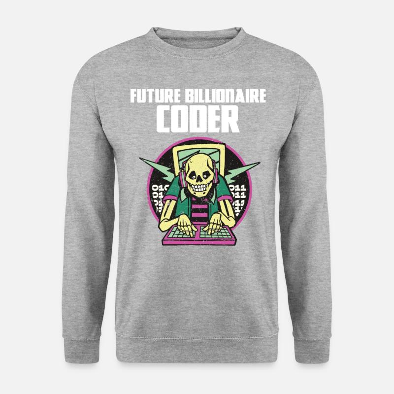 Futur codeur milliardaire - Sweat-shirt Unisexe - gris chiné