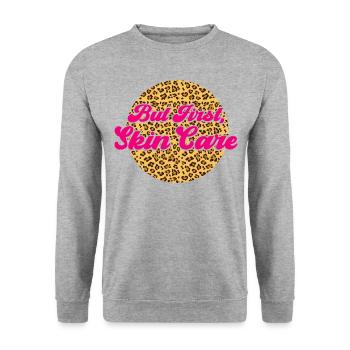 Cute Licensed Esthetician Skincare - Unisex Pullover - Weißgrau meliert - Vorne - Alina (178cm) & Michal (187cm)