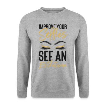 Cute Licensed Esthetician Skincare - Unisex Pullover - Weißgrau meliert - Vorne - Alina (178cm) & Michal (187cm)