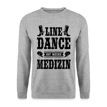 Line Dance Linedance tanzen Linedancing Geschenk - Unisex Pullover - Weißgrau meliert - Vorne - Alina (178cm) & Michal (187cm)