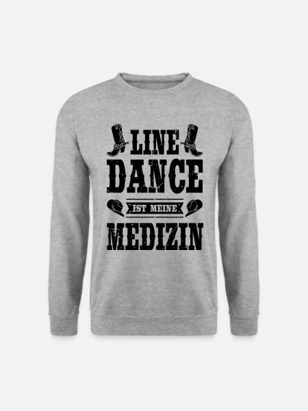 Line Dance Linedance tanzen Linedancing Geschenk - Unisex Pullover - Weißgrau meliert