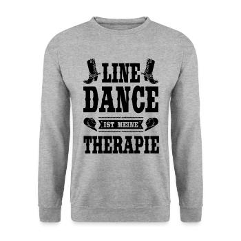 Line Dance Linedance Country Linedancer Geschenk - Unisex Pullover - Weißgrau meliert - Vorne - Alina (178cm) & Michal (187cm)
