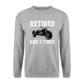 Motortrike Three Wheeled Motorcycle Triker - Unisex Pullover - Weißgrau meliert - Vorne - Alina (178cm) & Michal (187cm)