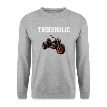 Motortrike Three Wheeled Motorcycle Triker - Unisex Pullover - Weißgrau meliert - Vorne - Alina (178cm) & Michal (187cm)