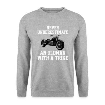 Motortrike Three Wheeled Motorcycle Triker - Unisex Pullover - Weißgrau meliert - Vorne - Alina (178cm) & Michal (187cm)