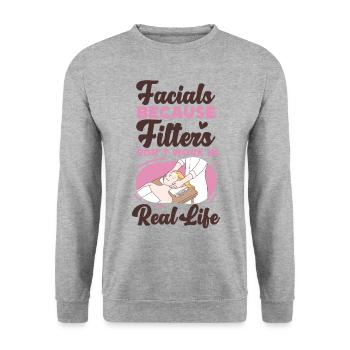 Cute Licensed Esthetician Skincare - Unisex Pullover - Weißgrau meliert - Vorne - Alina (178cm) & Michal (187cm)