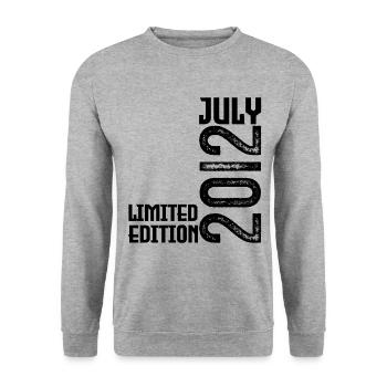 Cadeau Juillet 2012. Anniversaire juillet 2012. - Sweat-shirt Unisexe - gris chiné - Devant - Alina (178cm) & Michal (187cm)