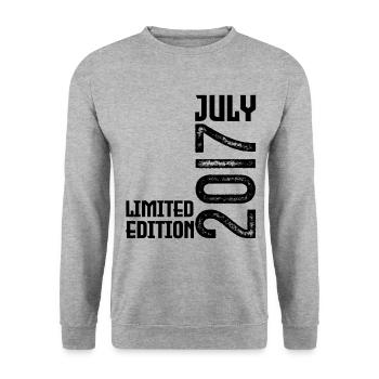 Gift July 2017. Birthday July 2017. - Unisex Sweatshirt - salt & pepper - Front - Alina (178cm) & Michal (187cm)