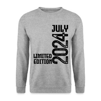 Cadeau Juillet 2024. Anniversaire juillet 2024. - Sweat-shirt Unisexe - gris chiné - Devant - Alina (178cm) & Michal (187cm)