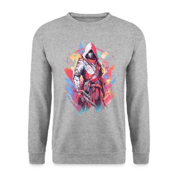 Epic Gamer Cyber Assassin du futur - Sweat-shirt Unisexe - gris chiné - Devant - Alina (178cm) & Michal (187cm)