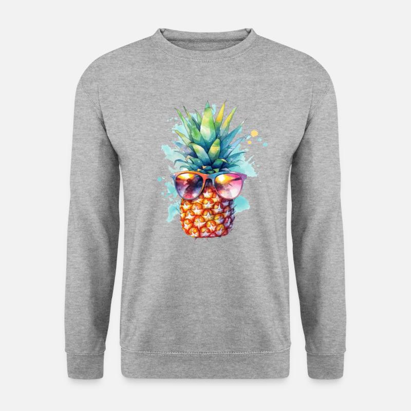 Ananas - Unisex Pullover - Weißgrau meliert