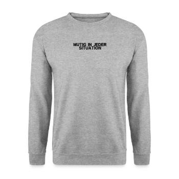 Feuerwehr - Mutig in jeder Situation - Unisex Pullover - Weißgrau meliert - Vorne - Alina (178cm) & Michal (187cm)