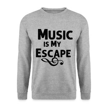 Music Is My Escape - Unisex Sweatshirt - salt & pepper - Front - Alina (178cm) & Michal (187cm)