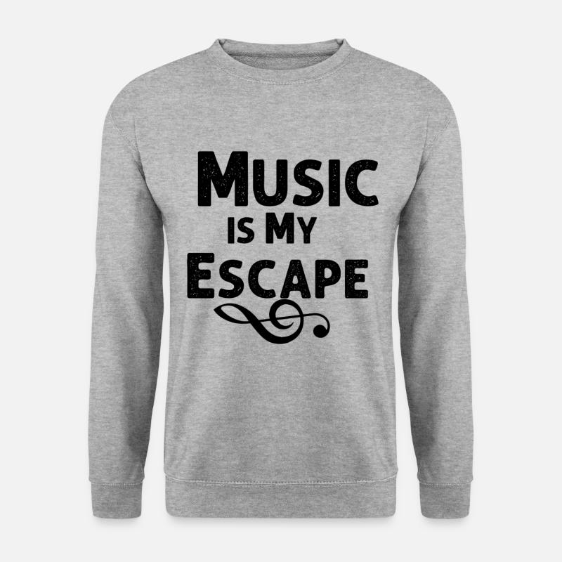 Music Is My Escape - Unisex Pullover - Weißgrau meliert
