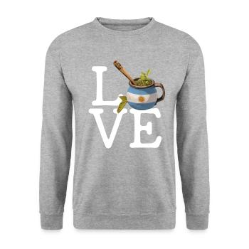 Yerba Mate argentina - Unisex Sweatshirt - salt & pepper - Front - Alina (178cm) & Michal (187cm)