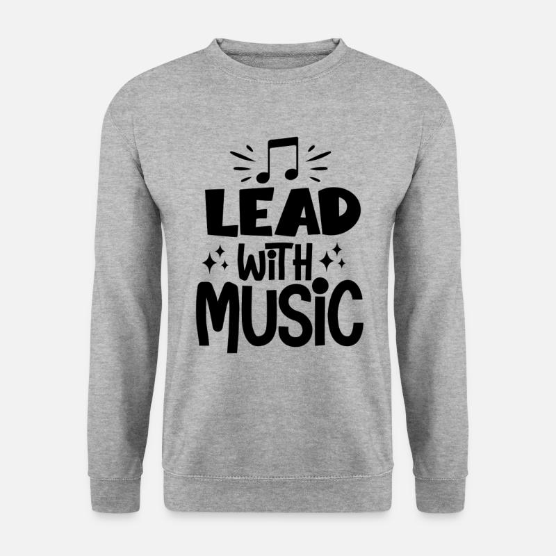 Lead With Music - Unisex Pullover - Weißgrau meliert